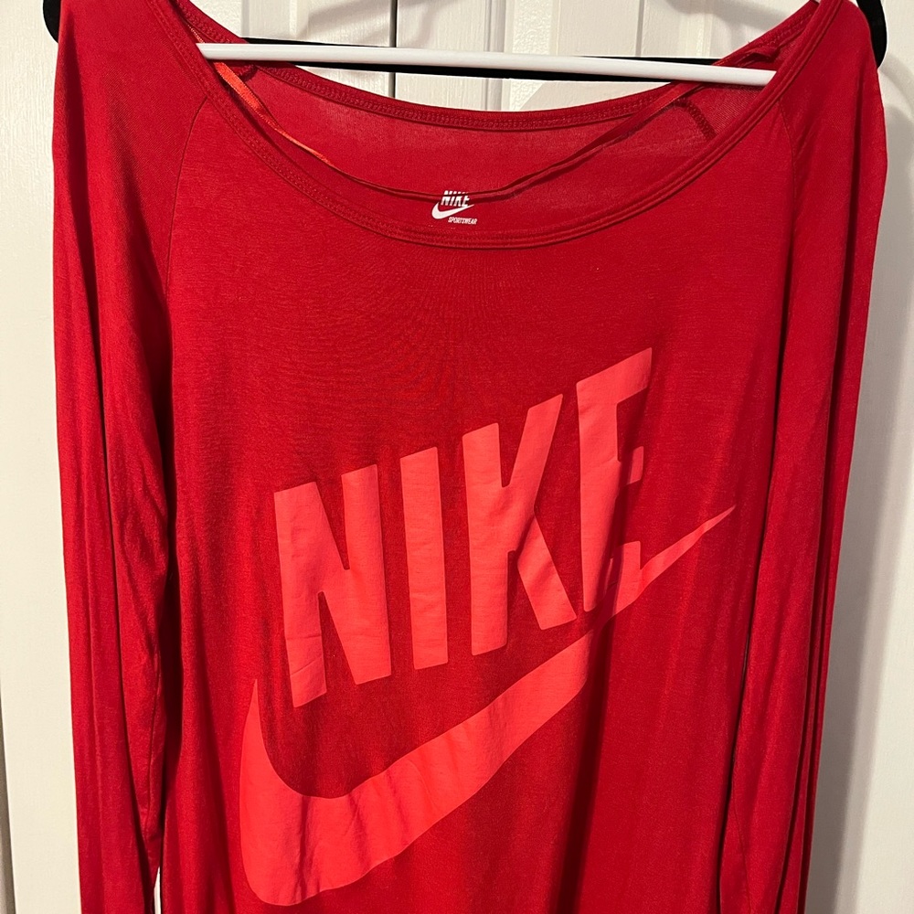 Nike Scoop Neck Red Long Sleeve